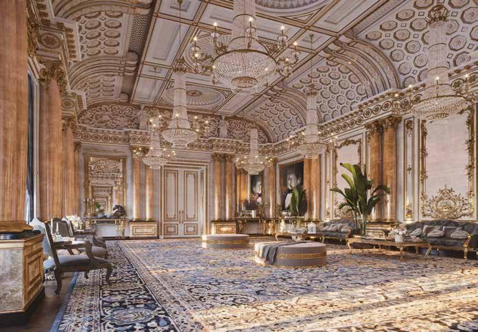 Grand hall with classical detailing